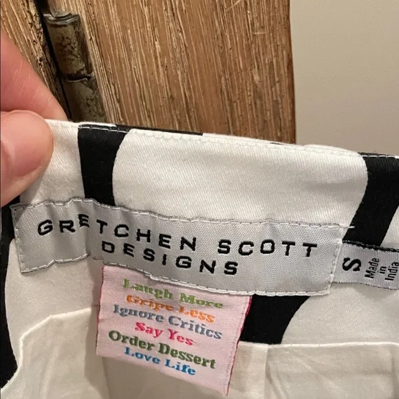 Gretchen Scott Designs Black and White Skirt with Pink Trim - Picture 4 of 4